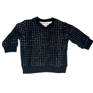 Baby Girls Sweatshirt Black with White Polka Dots ~ 6 MO ✨NEW✨ Miles The Label
